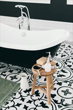 Elegant bathtub with bath elements