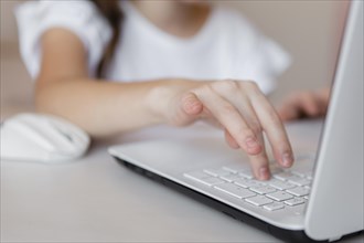 Little girl starting online lessons