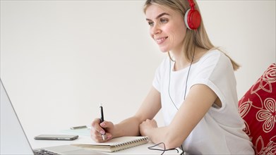 Smart young student online courses