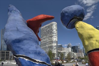 Art object by Joan Miro in the high-rise district La Defence