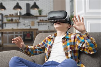 Boy with vr headset