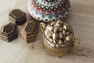 Ramadan concept with pistachios