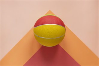 Top view colorful basketball