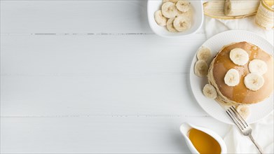 Pancakes frame white background