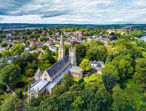 Llandaff Cathedral from a drone