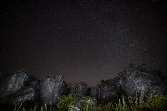 Rocky mountains starry night sky