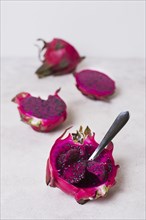 Close up delicious dragon fruit ready be served