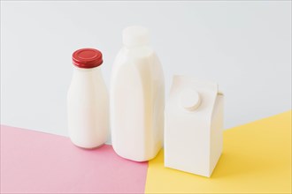 White carton package bottles bright board