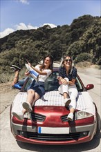 Enjoyable friends making fun vacation trip