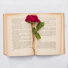 Top view book rose
