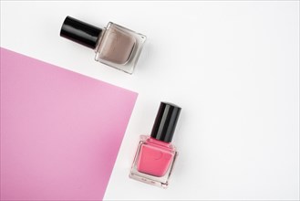 Nail polish set with copy space