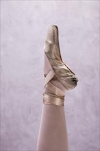 Close up ballerina pointe shoe