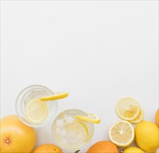 Refreshing lemon drinks citrus fruits
