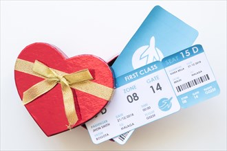 Airplane tickets gift box