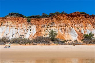 One of the best-known features of the Portuguese Algarve is the cliffs of light yellow