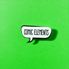 Comics elements speech bubble green background