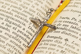 Necklace cross holy book