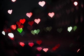 Heart shaped neon lights background