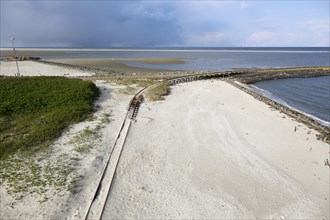 View of the jetty from the radar tower on Minsener Oog Island