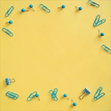 Small blue paper fasteners