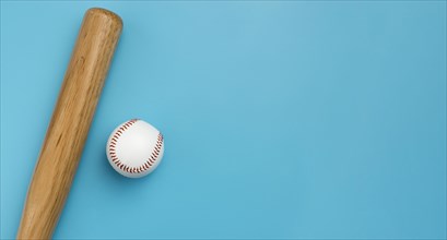 Top view baseball with bat copy space
