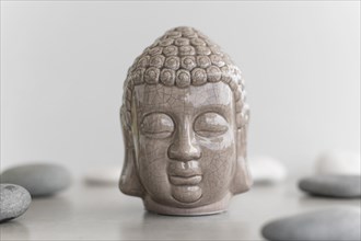 Front view buddha head statue