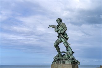 Statue of the privateer Robert Surcouf in Saint Malo