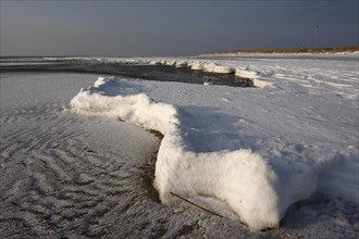 Mudflats in winter on the island of Minsener Oog