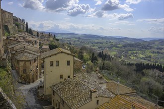 View over house roofs to church Tempio di San Biagio