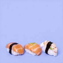 Copy space fresh sushi