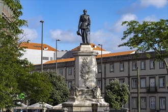 Monument to King Don Pedro V in the Praca da Batalha square in Porto