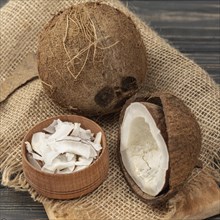 High angle coconut burlap