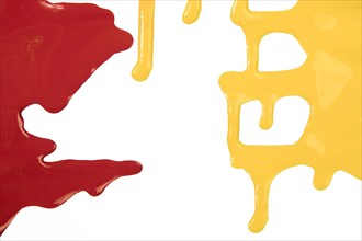 Splashes red yellow paint