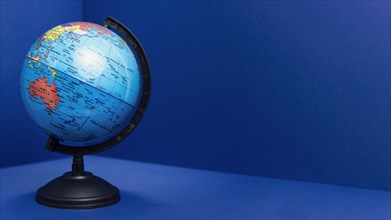 Front view earth globe with copy space