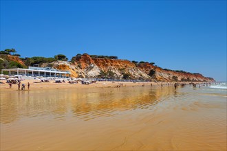 The several kilometres long sandy beach of Falesia in the district of Faro is one of the most famous beaches in the Portuguese Algarve