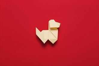 Origami dog red