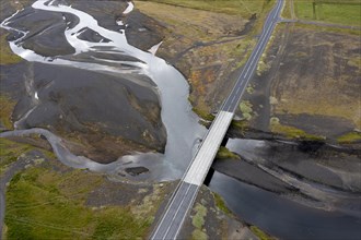 Bridge over glacier river