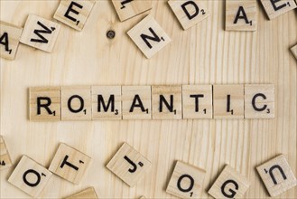 Romantic word wooden tiles