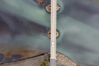 Bridge over glacier river