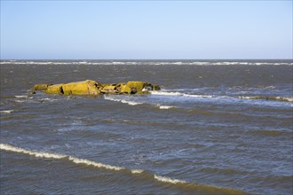 Remains of a World War II bunker on the island of Minsener Oog