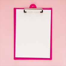Top view clipboard mock up with pink background