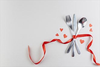 Cutlery with paper hearts table