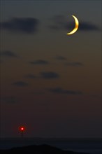 Moonset over Wangerooge