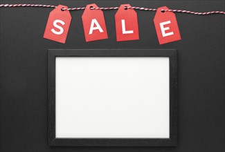 Black friday sales elements composition with empty frame