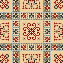 Traditional Latvian embroidery seamless pattern