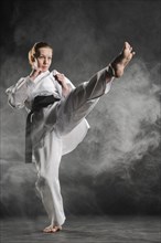 Karate woman action