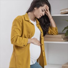 Pregnant woman home feeling very well