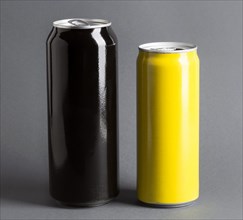 Front view soft drinks cans