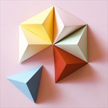 Top view colorful geometric shape