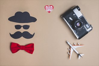 Father s day composition with decorative red bow tie